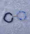 Black & Blue Tye Dyed  Magnetic Couple Bracelet. 
