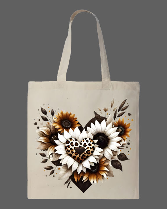 Sunflower%20&%20Leopard%20Heart%20Printed%20Tote%20Bag%20%7C%20White%20&%20Black%20-%20Image%202