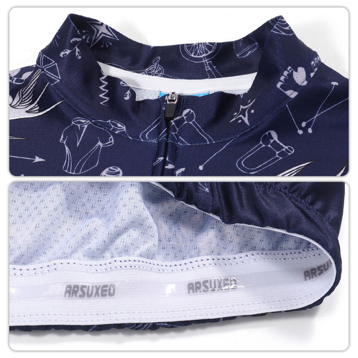 HOT ARSUXEO Men's Cycling Jersey Long Sleeve Bicycle Slim Fit MTB Cyling Shirt Mountain Bike Zipper Pocket Reflective Bicycle Shirt