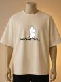 Moomin Troll Graphic Printed Oversized T-Shirt-Cream, Maroon, White. 