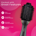 VGR V-492 Professional Hot Air Brush Volumizer for Women – 1000W Styling Tool with Ionic Technology, 3 Heat Settings, Detangling Bristles, Hair Dryer & Straightener Combo, Ideal for Blowouts, Volume & Smooth Shine Finish. 