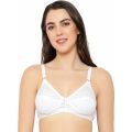 (Pack of 2) Cotton Non-Padded Non-wired Full Coverage Support White Bra For Women By Romance. 