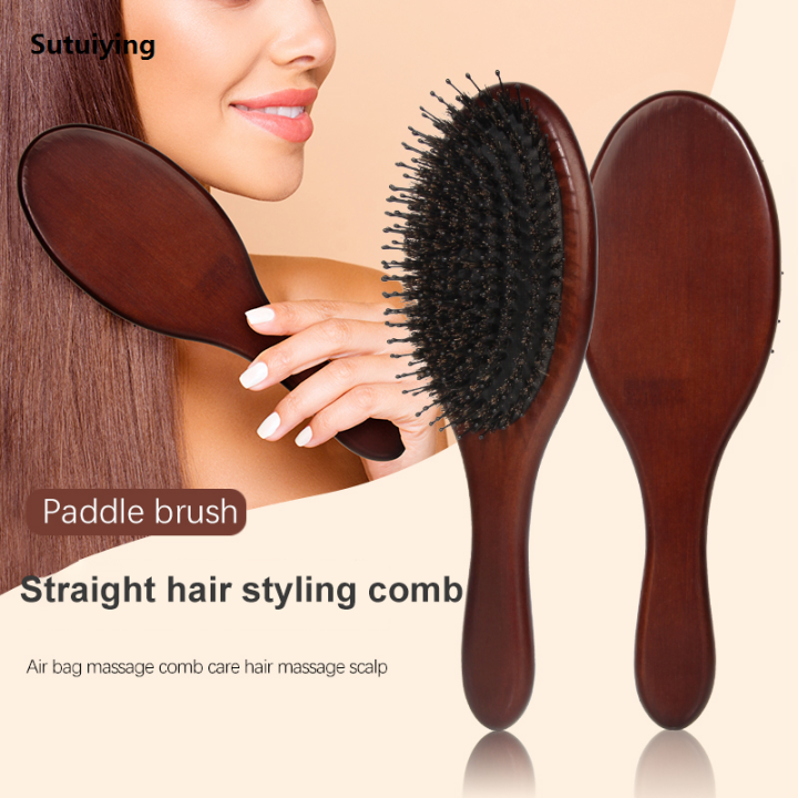 Sutuiying%20Women's%20Hair%20Comb%20Scalp%20Massager%20Bamboo%20Handle%20Professional%20Original%20Boar%20Bristle%20Airbag%20Hairbrush%20for%20Thick%20Thin%20Curly%20Wet%20Hair%20-%20Image%202