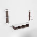 Kamakhya decor Wall Mounted Tv Unit, Tv Cabinet For Wall, Tv Stand For Wall, Tv Stand Unit Wall Shelf For Living Room, Set Top Box Stand (White And Brown), 50 Centimeters. 