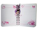 Assorted Mini Cute Spiral Kawaii Kuromi Note Book Schedule Or Journal Notebook Stationary Accessories with Kuromi Pencil. 