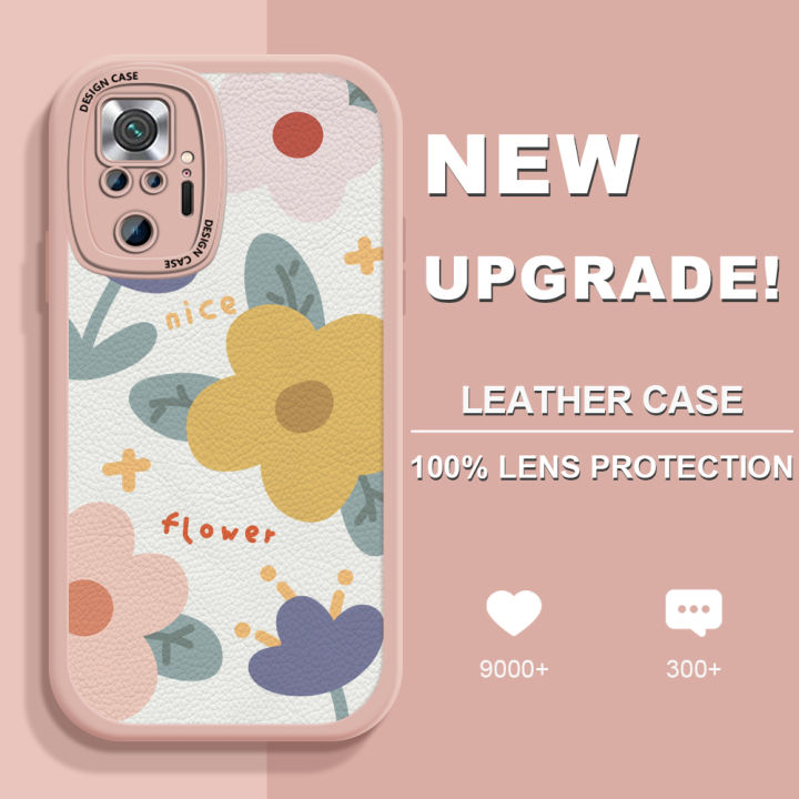 FELMYST%20for%20Redmi%20Note%2010%20Pro%20Note%2010%20Pro%20Max%20Back%20Cover%20PU%20Leather%20Beautiful%20Flowers%20Print%20Soft%20Silicone%20Edge%20Phone%20Case%20-%20Image%202