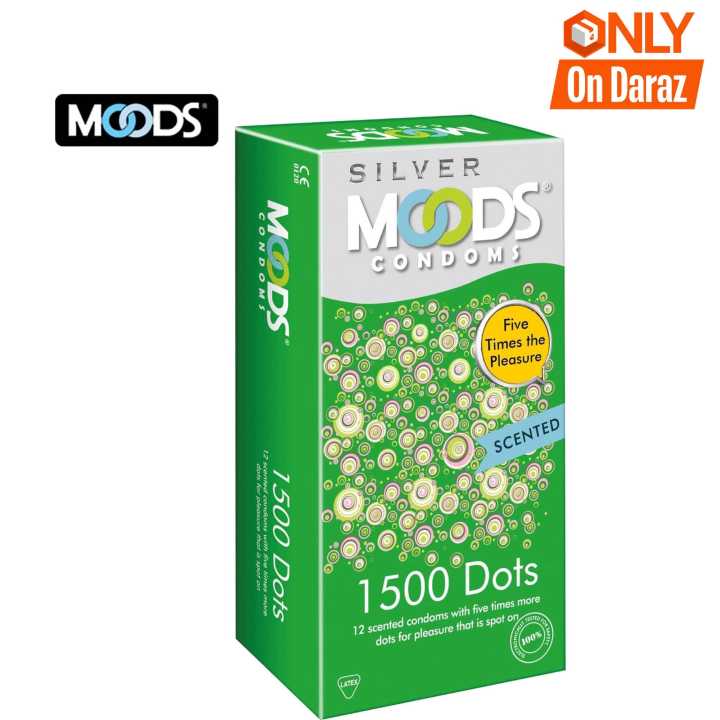 Moods Silver 1500 Dots Condoms (Pack of 12)