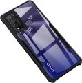 Vivo Y30 / Vivo Y50 (Same Size) Clear Transparent Black Bumper  Cover Case -Non Yellowing. 