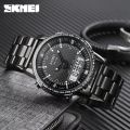 SKMEI 1898 Men's Outdoor Watch Multifunction Stainless Steel W/ 3 Time. 