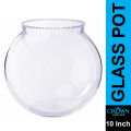 10 Inch Glass Pot Bowl Aquarium By Crown Aquatics. 