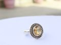Silver Ring with Golden topaz stone. 