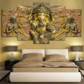 5 pcs / Panel ganesh riddhi siddhi Wall Canvas Art / Painting / Wallpaper / Print 3D Home Decor by om canvas. 
