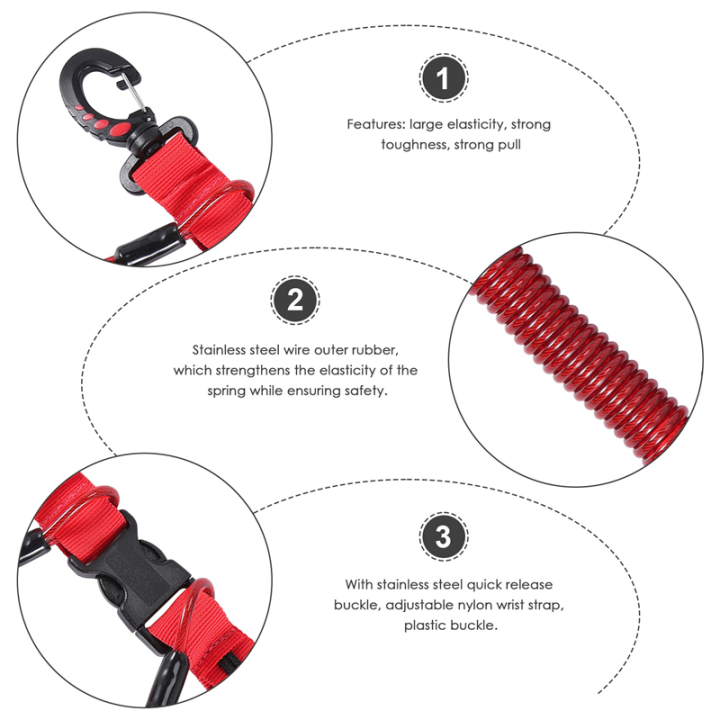 Scuba%20Diving%20Lanyard%20Coil%20Springs%20Camera%20Lanyard%20Spiral%20with%20Ring%20Dive%20for%20Dive%20Lights%20Underwater%20Diving%20Rods,Red%20-%20Image%203
