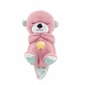 Breathing bear light-emitting small otter plush toys cute soothing companion lulled to sleep music otter dolls. 