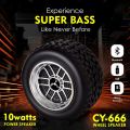Tyre Shape Wireless Bluetooth Speaker with Extra Super BASS and Support USB & SD Card 10W Bluetooth wheel Speaker. 