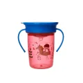 Cute Baby- Learning Drinking Trainer Suction Cup 240ml, 360 Degrees Leakproof Double Handle Silicone Bottle - BPA Free. 