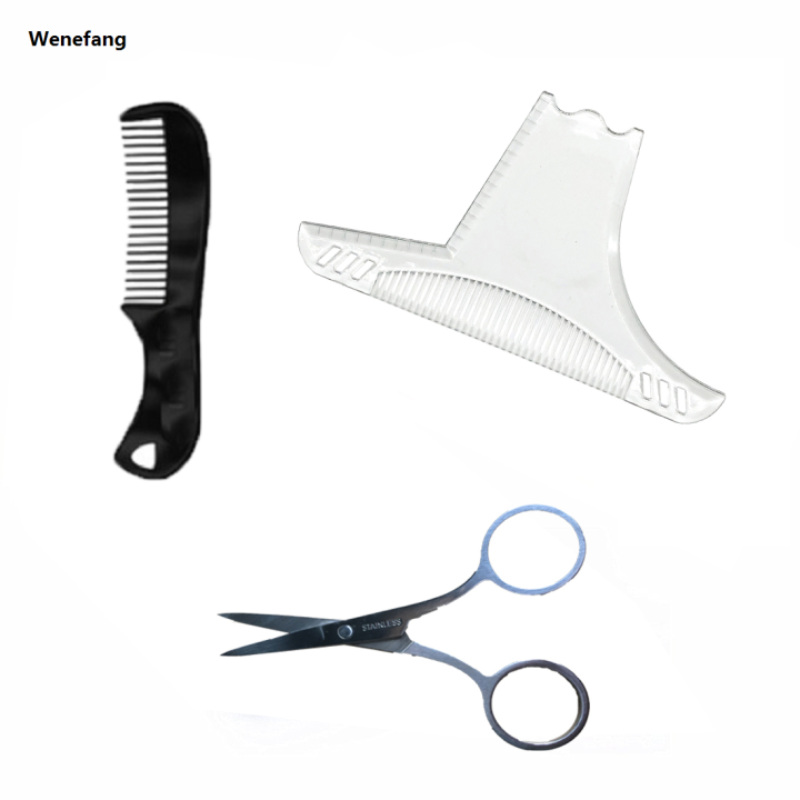 Wenefang%203Pcs%20Kit%20Men's%20Beard%20Shaper%20Tool%20Beard%20Shaping%20Styling%20Comb%20Template%20Luxury%20Clippers%20Beard%20Comb%20Scissors%20Beard%20Shaping%20Tool%20Set%20-%20Image%206