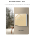 Tuya Zigbee Smart Switch Touch Light Switch Intelligent Control Switch Zero Fire Line 2 Switch Gold. 