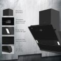 KAFF Chimney | HAWK DHC 60 | Filter-Less + Dry Heat Auto Clean Technology |Thermostatic Touch Panel with Gesture Contro | Front Black Tempered Glass with Black Matt Finish. 