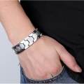 Womens Titanium Bracelet Energy Stones Magnetic Therapy Bracelet with Far Infrared Ray. 