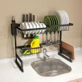 Sink Rack Single Layer Dish Drainer Holder Stainless Steel Kitchen Rack. 