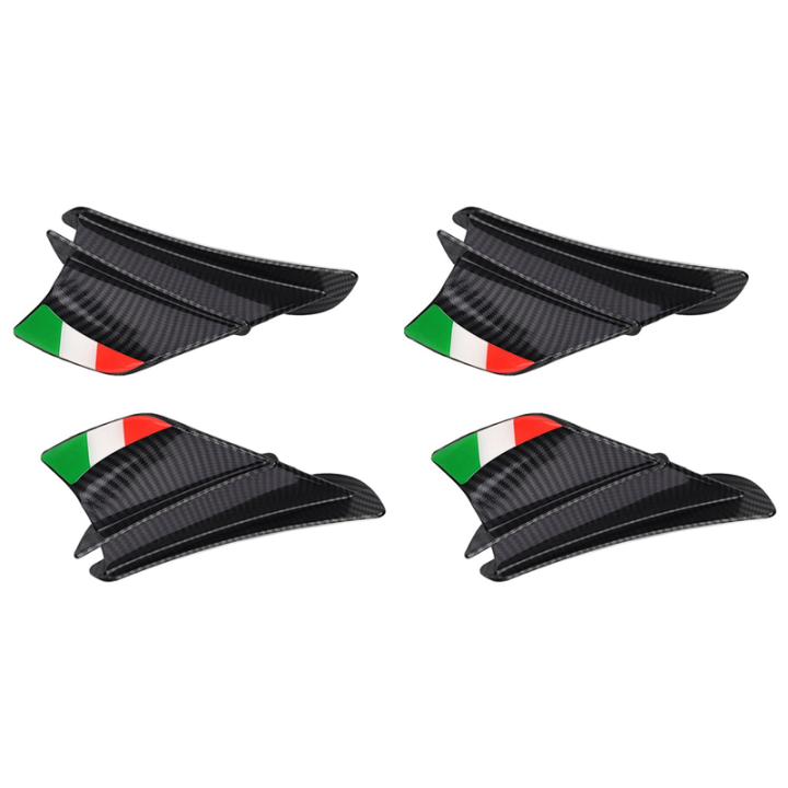 FORIDE 4x Motorcycle Winglet Aerodynamic Wing Kit Spoiler Motorcycle Wind Flow Fixing Wing for S1000RR V4 -10R R1,Matte Black