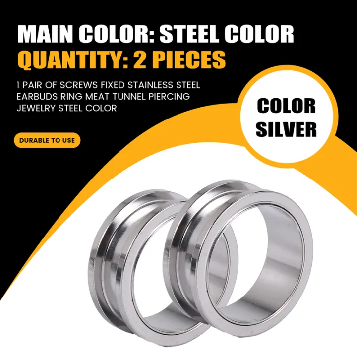 Kqueebee%201%20Pair%20Screw%20Fit%20Stainless%20Steel%20Ear%20Plugs%20Rings%20Flesh%20Tunnels%20Piercing%20Jewelry%20Steel%20Color,%2022mm%20-%20Image%202