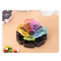 2X Round Portable Pill Box Medicine Planner Round Shaped Small Case Weekly Pill Organizer 7-Sided Pill Reminder. 