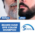 0ml Complex Rapid Hair Dye Shampoo 10 Shampoo Removal of White Gray Men's Beard Dyeing and Washing Beard Effective Repair Permanent Beard Blackening Shampoo. 