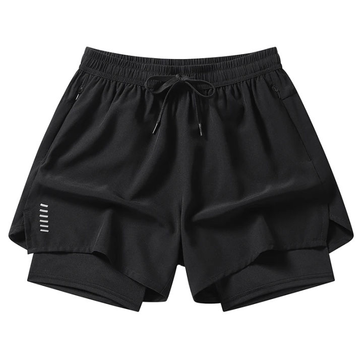 Men Running Gym Compression Shorts with Inner Tights