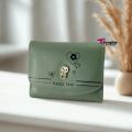 Lucky Cat 3 Fold Slim Slime Simple Card Holder Wallet for Women/Easy Fit/Women Wallet/Slim/Cute Cat Wallet. 