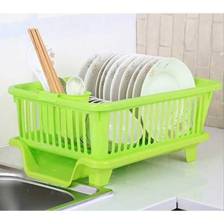 in Large Durable Plastic Kitchen Sink Dish Rack Drainer Drying
