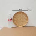 1Pcs Durable DIY Decorative Bamboo Sieve 4 Size Hand-woven Kitchen Storage Tray Round Dustpan Fruit Bread Basket Dessert Plate. 