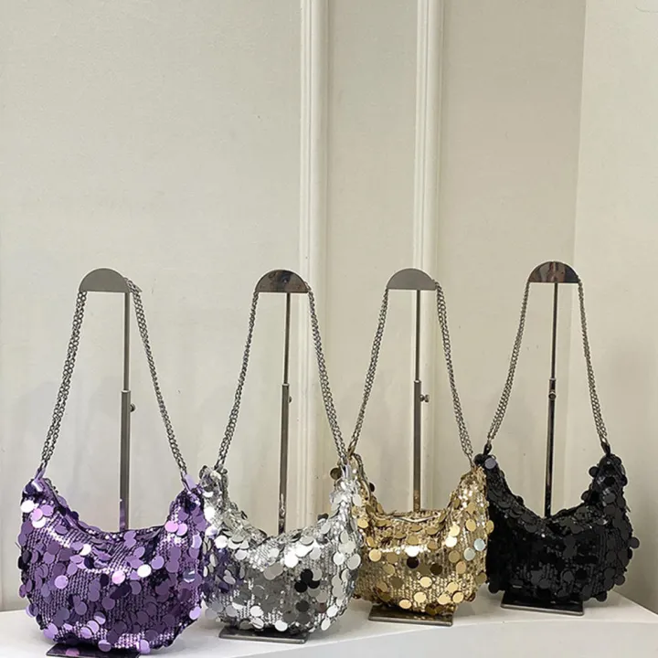 Dumpling%20Half%20Moon%20Shape%20Bag%20Large%20Capacity%20Sequin%20Crossbody%20Bag%20Sequin%20Chain%20for%20Dinner%20Party%20Daily%20Commute%20Outdoor%20Activities%20-%20Image%205