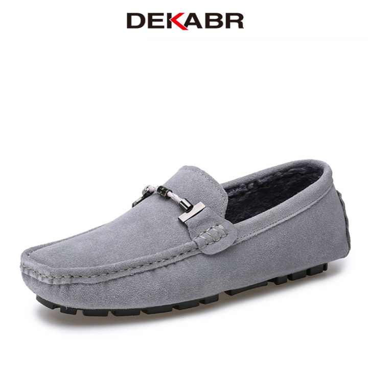 DEKABR Trendy Men Casual Shoes Big Size 38-47 Brand Autumn Winter Plush Driving Loafers Breathable Wholesale Man Soft Footwear Shoes For Men