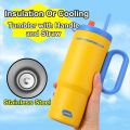 Durable Stainless Steel Tumbler with Handle and Straw 720ML Vacuum Straw Cups With Handle Insulation Or Cooling Vacuum Cup. 