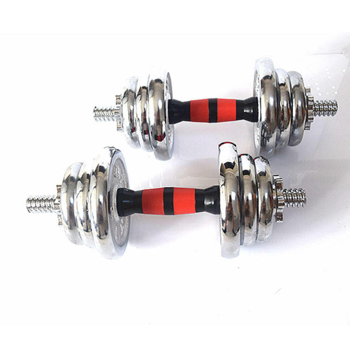 SPN's%20YORK%2020%20Kg%20Adjustable%20Chrome%20Dumbbell%20Set%20With%20Barbell%20Connector%20%7C%20Adjustable%20Dumbbell%20With%20Easy%20Grip%20Handle%20&%20Barbell%20Connector%20-%2020Kg%20-%20Image%204