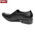 Run Shoes  Black Leather Plain Slip-on Official / Formal Shoe For Men (1577). 