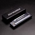 Portable Key of C 10 Hole Harmonica Metal Rectangle Diatonic Harmonica with Box Beginner Teaching Musical Instrument Students. 