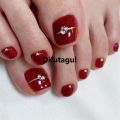 Difutagui High Quality 24Pc Manicure Detachable Wearable Toenail Patch Women Girls Fashion Toe Nail Art Decoration Press On Toenails Supplies For Professionals. 
