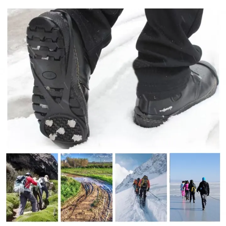2Pcs%208%20Teeth%20Ice%20Gripper%20Spike%20for%20Shoes%20Winter%20Outdoor%20Anti-Slip%20Hiking%20Mountain%20Climbing%20Crampons%20Anti-slip%20Shoe%20Covers%20-%20Image%203