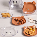 Transparent Cute Cartoon Shape Bear Spit Bone Dish Desktop Trash Tray. 
