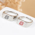 Leaf Ring Konoha Uzumaki Symbal Logo Sign Sasuke Itachi Ninja Fashion Metal Anime Jewelry Cosplay Naruto Ring Open Adjustable Ring WANNA. 