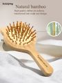 Sutuiying Bamboo Hair Brush - Natural Wooden Anti-Static Comb Scalp Hot Selling Massager, Air Cushion Design for Detangling (Women/Men). 