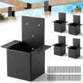 Durable Black Pergola Bracket Wall Mounted Metal Fashionable Metal Bracket Durable Heavy Duty Deck Railing Connector Terrace. 