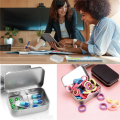 2 PCS Small Storage Box with Lid Rectangular Small Tin Boxes Metal Box with Lid Small Tin Box for Home Storage Easy to Use Silver. 