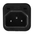 IEC 320 C14 to universal Female Power Adapter AC Power Plug, Black. 