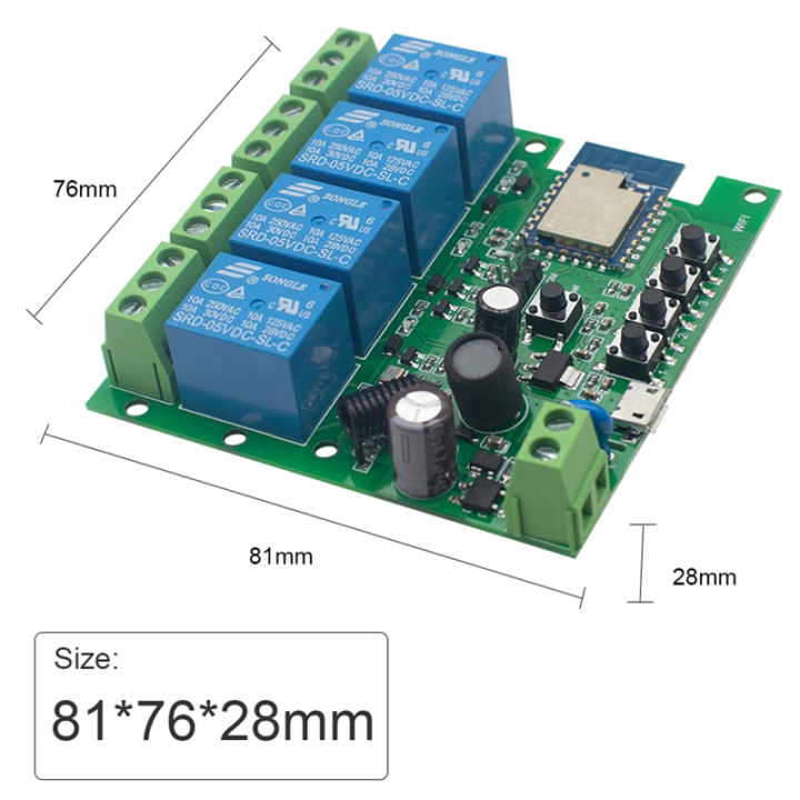 1%20Piece%20Tuya%20Smart%20Switch%20WiFi%20Switch%20Module%20DIY%20Home%20Automation%20Module%20AC%2085V-250V%204CH%20RF%20White%20for%20Alexa%20Home%20-%20Image%202