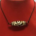 Dzi Bead Stone Beaded Necklace. Traditional Handmade Tibetan Ethnic Necklace For Women. 