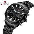 NaviForce NF9232 Men's Multifunction Chronograph Day Date Display Stainless Steel Watch - Black. 